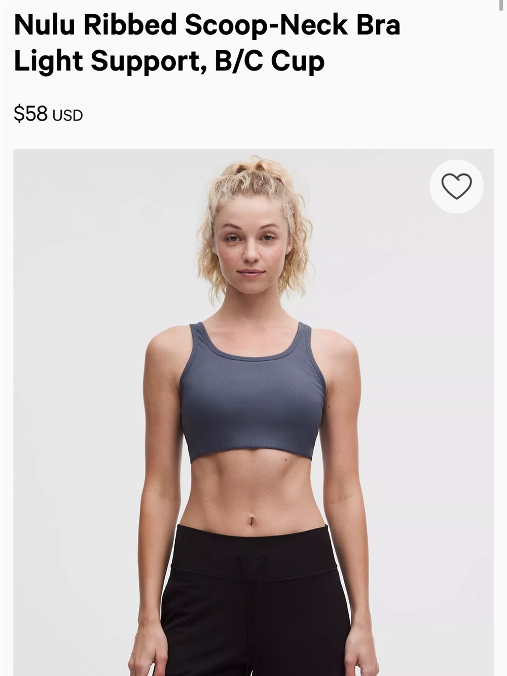 Lululemon Nulu Rib Scoopneck Bra B/C (M)